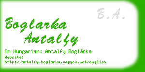 boglarka antalfy business card
